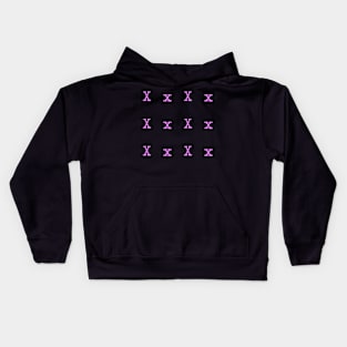 Pink Typewriter Letter X Kids Hoodie